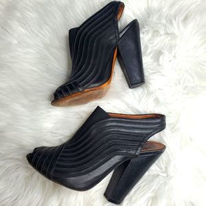 Givenchy High Heel Swirl Leather Peep Toe Shoes 40